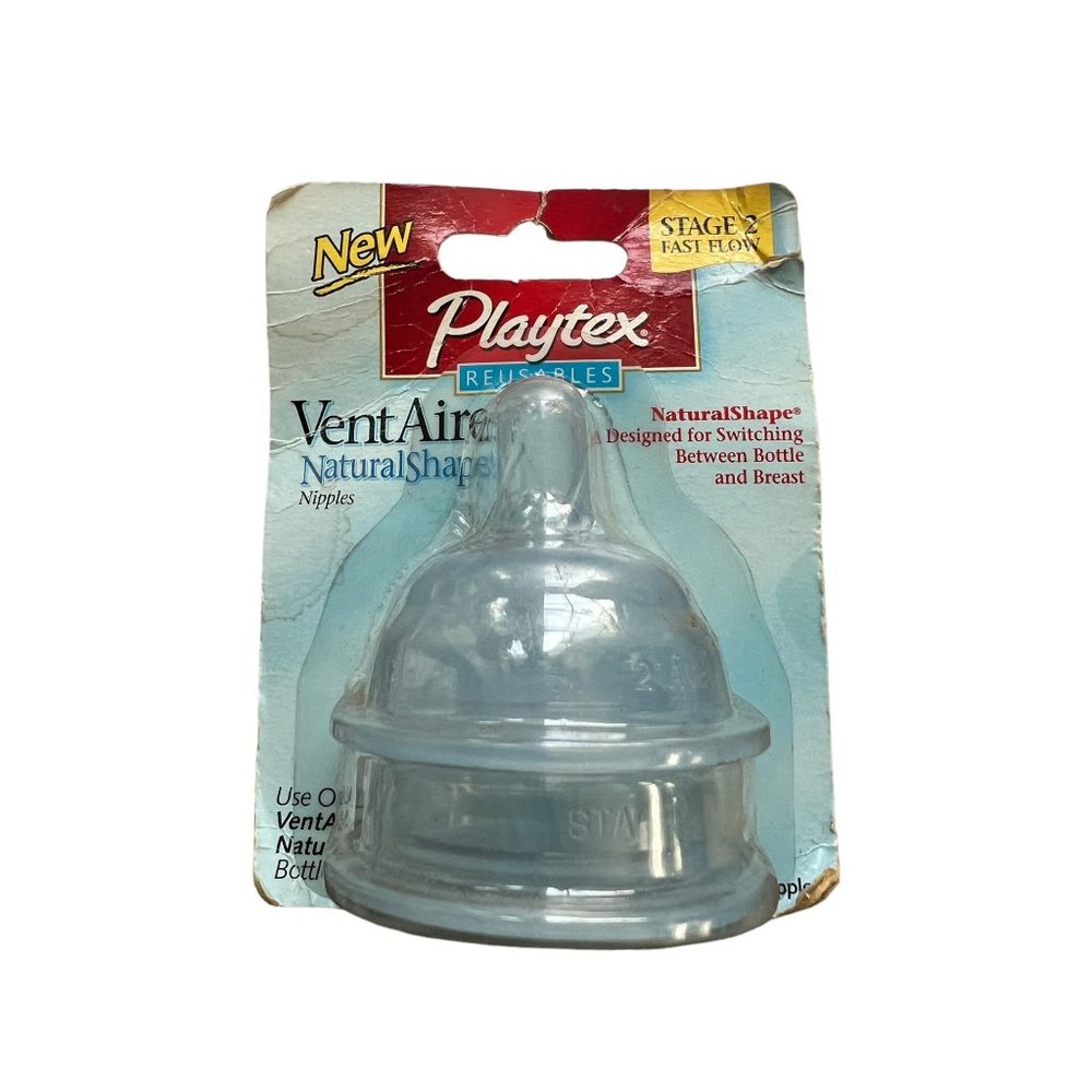 Vintage 2003 Playtex Reusables VentAire Nipples Fast Flow Stage 2 New